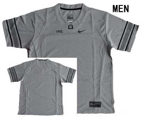 Men%27s Ohio State Buckeyes Customized College Football Nike Heather Gridiron Gray II Limited Jersey